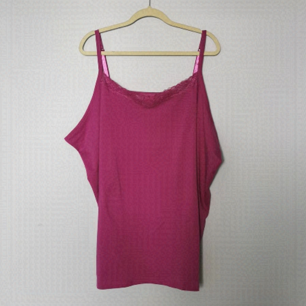𝅺Catherines Tank Pink Lace Trim 5X Plus New